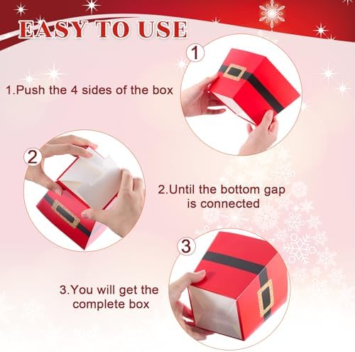 Pajean 24 Sets Christmas Popcorn Boxes with Gift Bags and Ribbon