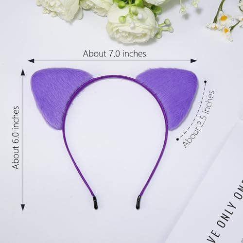 Furry Black Cat Ears Headband Costume Accessories Women Halloween Cosplay