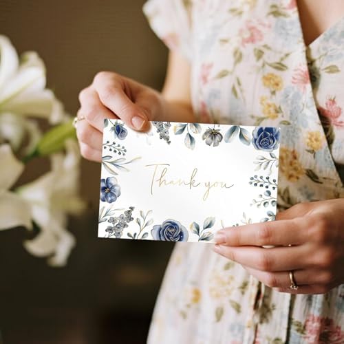 48 Pack Pre-Folded Floral Thank You Cards with Envelopes, 6 Designs