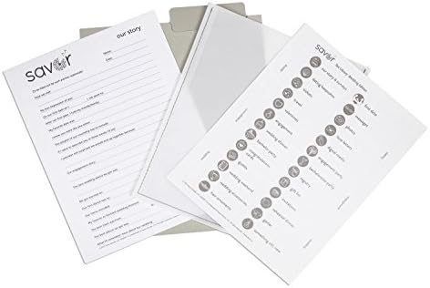 Savor | Deluxe Wedding Keepsake Box with 52 Labels, 6 Drawers, and 8 Vertical Files | Acid-Free Memory Organizer for Wedding Day, Bridal Shower & Anniversary (Slate, Laura Font)
