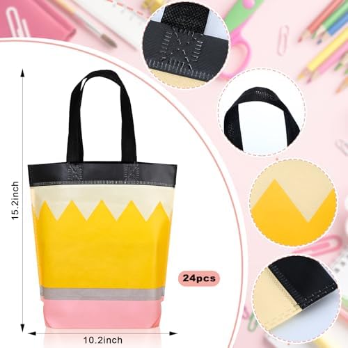 Hosuly 24 Pcs Back to School Gift Bags Pencil Tote Bags Bulk