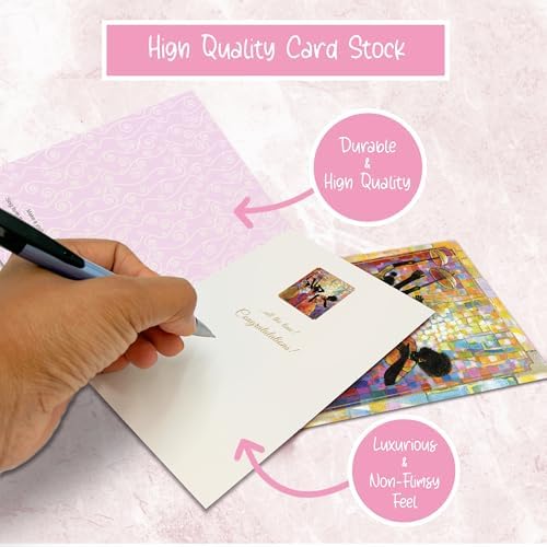 African American Birthday Cards Assortment Box – Set of 18 All Occasion Black Greeting Cards with Envelopes – Beautiful Black Women Designs – Premium Cardstock use for Mother's Day