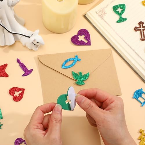 600Pcs Christian Glitter Foam Stickers Adhesive Bible Stickers