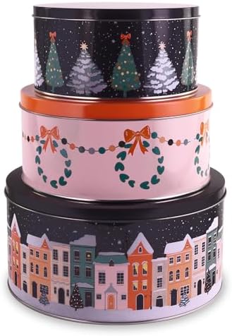 Steel Mill & Co. Round Cookie Tin Set of 3, Twas the Night Before Christmas