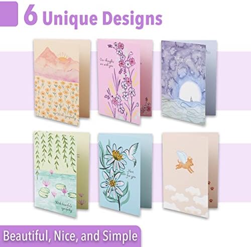 MPFY- Sympathy Cards Large 5" x 7", Pack of 11 with Envelopes, 6 Unique Designs, Condolence Card, Sympathy Card, Sympathy Cards Assortment, Sympathy Cards Bulk, Mother's Day Gift