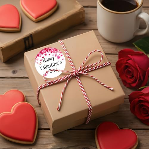 120Pcs Valentine Heart Stickers, 2 Inch Round Labels for Kids Classroom Exchange, Self Adhesive Seals for Treat Bags, Cards, Envelopes, Party Favors & Gift Wrap (Valentine’s Day)