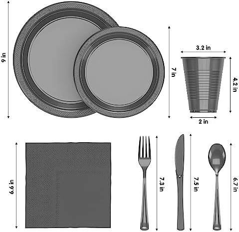 Exquisite 350 Pcs Silver Plates and Napkins Party Supplies Plate Sets