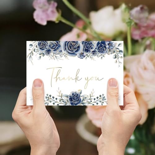 48 Pack Pre-Folded Floral Thank You Cards with Envelopes, 6 Designs
