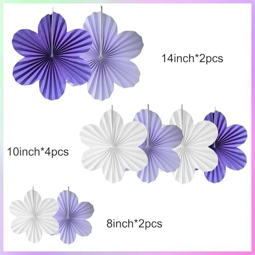 Purple Party Decorations Purple White Paper Flowers Decorations for Wall