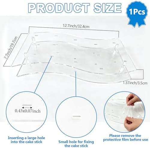 1 Pcs Acrylic Cakesicle Display Stand, 15 Holes Cakesicle Stand Display, Reusable Clear Cake Pops Sticks Kit for Wedding Shower Birthday Dessert Table Display