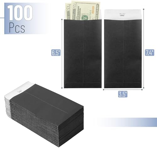 Mr. Pen- Money Envelopes for Cash, 6.5" x 3.5", 100 Pack, Kraft Paper | Self-Adhesive Bulk Cash Envelopes for Budgeting, Money and Coin Saving, Check, Budget, Small Item Organizing