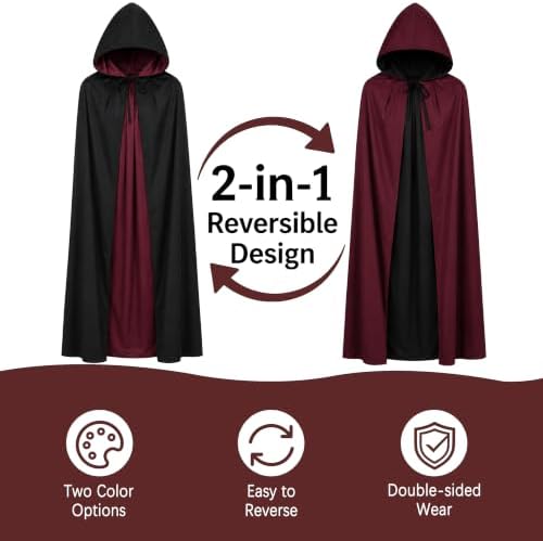 Vampire Hooded Cape Halloween Witch Cloak Cosplay Masquerade Costumes
