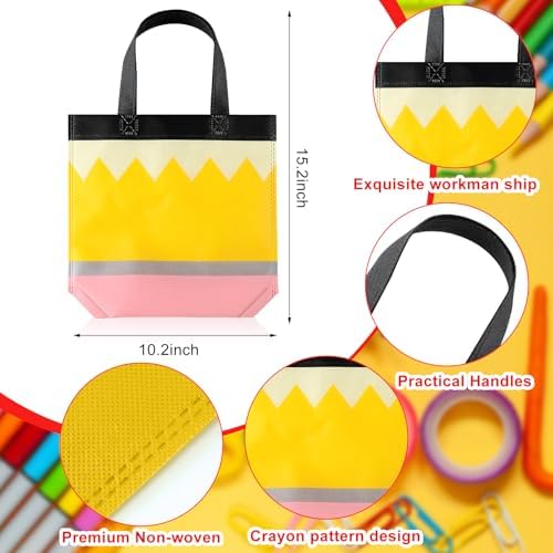 Hosuly 24 Pcs Back to School Gift Bags School Tote Bags Bulk