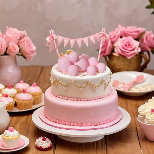 ASTARON 20 Pcs Foam Pink Balls Cake Topper Decorations for Birthday Cake