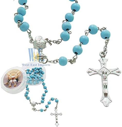WE 12-Pack First Holy Communion Scented Rosary Favors with Box and Bag