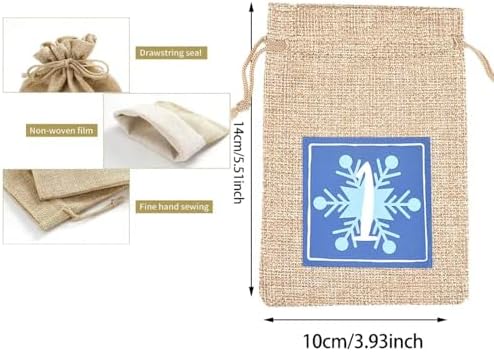 24 Pcs Christmas Advent Calendar Number Bags with Drawstring Closure