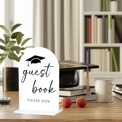 Graduation Guest Book Sign Welcome to Graduation Party Signs for Ceremony and Reception Acrylic Arch Table Sign for Hign Middle School College Grad Party Decor4107