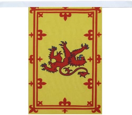 Kingdom of Scotland 6 meters BUNTING Flag 20 flags 9'' x 6'' - Royal Scottich STRING flags 15 x 21 cm - AZ FLAG