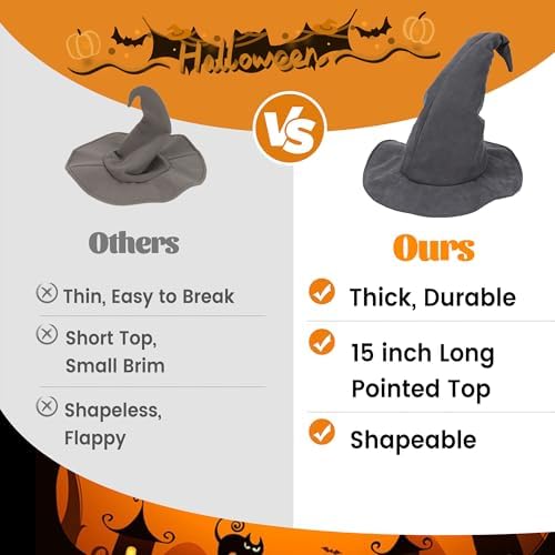 Ibeauti Wizard Hat for Adult Halloween Costume Witch Hat Cosplay Accessory