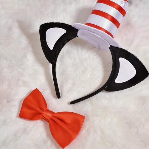 Halloween Red and White Striped Stovepipe Top Hat for Dress Up Adults Women