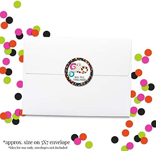 Ghost Thank You Stickers, Halloween Thank You Stickers, 60 Pack 1.5 Inch Round Customer Appreciation Labels for Small Business Orders, Boxes, Bags & Envelopes by Amanda Creation, Ghost Theme