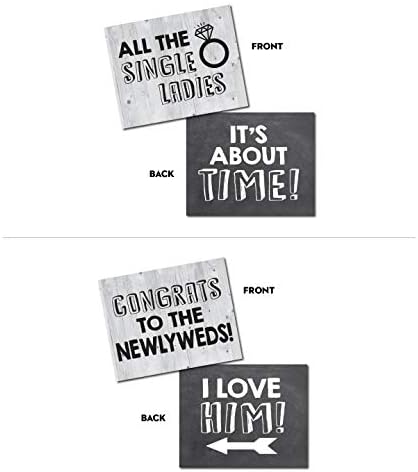 20 Designs, 8x10, Double Sided, Photo Booth Props, Wedding Props Photo Booth Signs