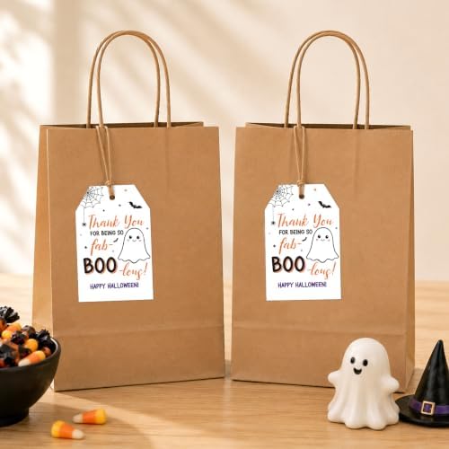 Alynta Halloween Tags with String 50Pcs Happy Halloween Paper Gift Tags