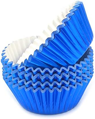 Standard Blue Foil Cupcake Liners Muffin Baking Cups for Party and More, 100-Count