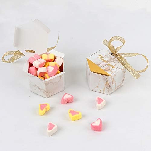 50 Pcs Wedding Favor Boxes, 3.15x1.6x2 In Wedding Gift Box for Candy, Gold