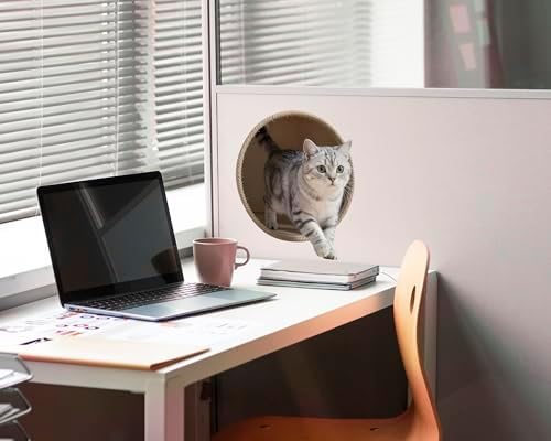 FLFK Cute Cat Wall Decal - Removable Peel and Stick Cat Sticker with 3D Effect for Toilet Kitchen Offices, Tabby Stepping Out