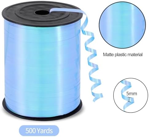 TONIFUL 500 Yards Iridescent Light Blue Curling Ribbon Balloon String