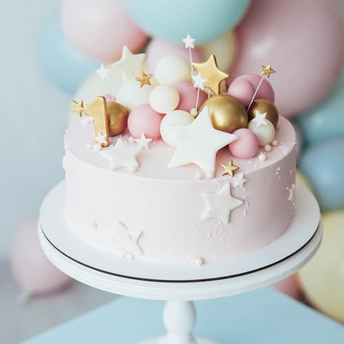 ASTARON 20 Pcs Foam Pink Balls Cake Topper Decorations for Birthday Cake
