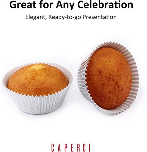 Caperci Premium Silver Foil Cupcake Liners Standard Muffin Cups 150pcs