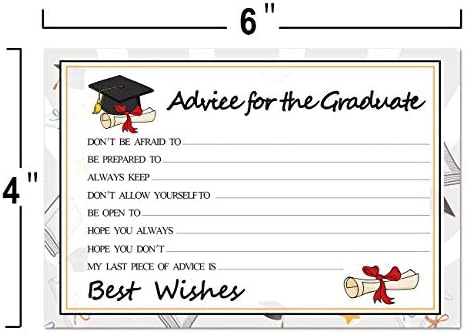 Graduation Wish Cards - 50PCs High School or College Graduation Advice Cards Supplies 2026 Decorations Grad Celebration Party Supplies for High School/College/Senior School