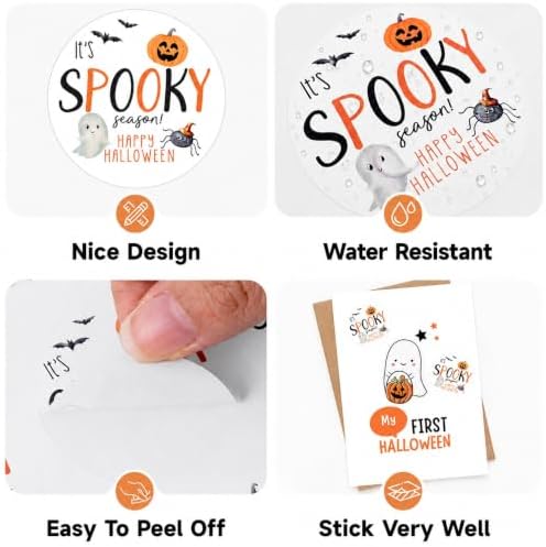 Anwyll Happy Halloween Stickers - 60 Pcs 2'' Halloween Label Stickers