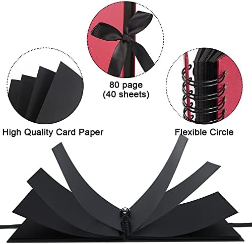 Vienrose Scrapbook Album 80 Pages 11x8 Inch Black
