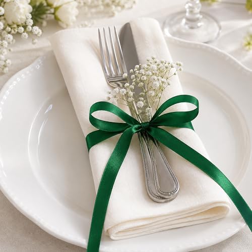 30Yards 3/8In Thin Forest Green Ribbon for Gift Wrapping St. Patrick's Day
