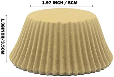 Premium Natural Greaseproof Cupcake Liners Muffin Paper Baking Cups Standard Size, 100-Count