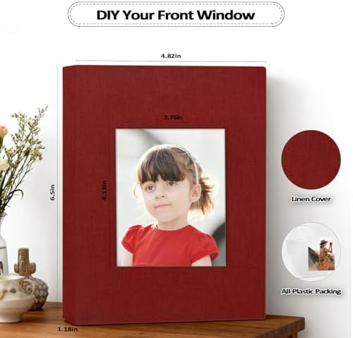 Popotop 2 Pack Photo Album 4x6 Pictures, Small Linen Slip-in Photo Albums Book for 80 Photos with 40 Pockets, Birthday Gifts for Women Mom Family Baby