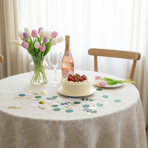 100 PCS Greenery Wedding Table Confetti with Gold Love Forever Letters