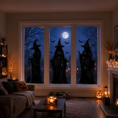 Halloween Decorations - Witch Window Clings for Halloween Party Decor