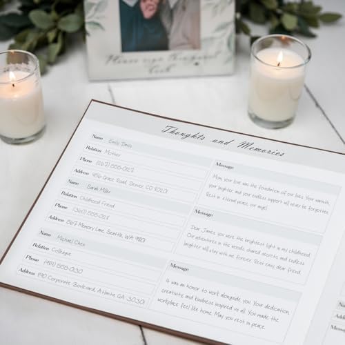 Funeral Guest Book - Celebration of Life Guest Book with Rollerball Pen for Memorial Service - Funeral Memory Sign in Books for Over 300+ Guests - Funeral Decorations with In Loving Memory Table Sign