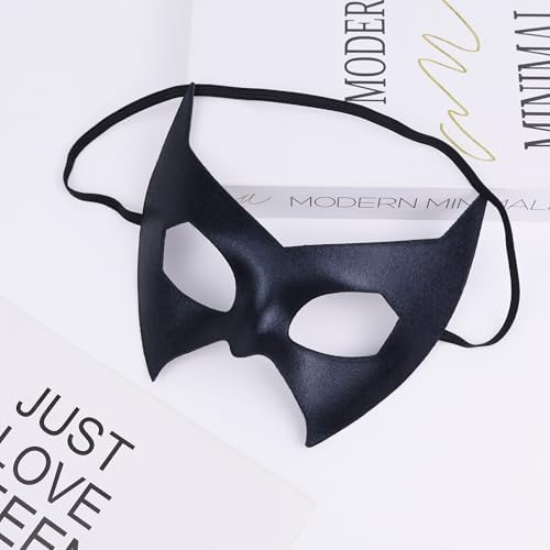 Bat Eye Mask, Black Superhero Eye Mask Batgirl Costume Masks for Women Adult for Halloween Role Play Cosplay