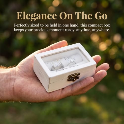 Custom Ring Bearer Box White Wooden Ring Box Wedding Day