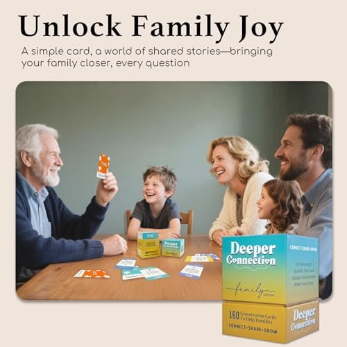 160 Conversation Cards, Family Edition, Meaningful Talk for Family Dinners