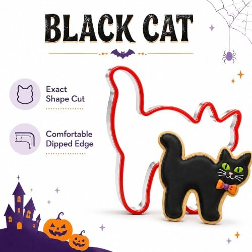 5 Pcs Halloween Cookie Cutters with Protective Silicone Edge