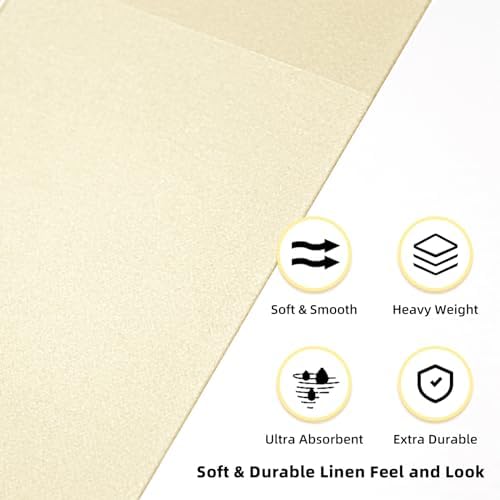 KAMMAK Dinner Napkins Disposable Beige Cloth like Paper Napkins with Pocket 100 Pack Folded Napkins Guest Hand Towel for Party Decoration, Wedding Reception, Bathroom and Kitchen (16.5 x 16.5 inch)