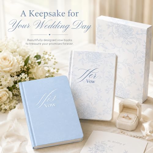 Set of 2 Wedding Vow Books, Vow Books His and Hers, Wedding Essentials