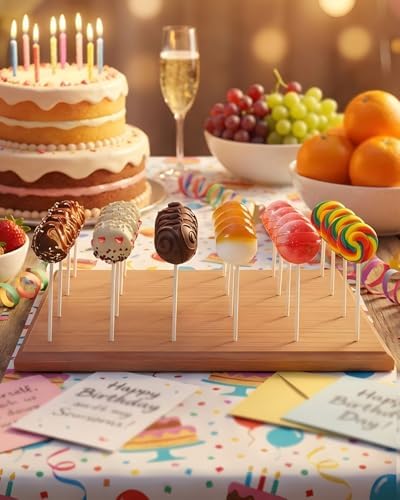 24 Hole Wooden Cake Pop Stand, Cake Pop Holder for Drying