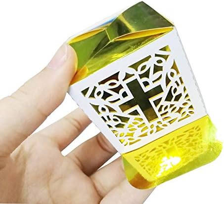 Sohapy 50Pcs Baptism Christening Favor Boxes Candy Boxes Bag Gift Box Baby Shower Favor for Baby Cute Birthday Decoration Shower Party Decoration Supplies